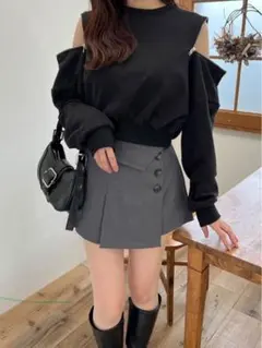 オフショルダーGRL グレイル2Wayファスナースウェットトップス[fu103]