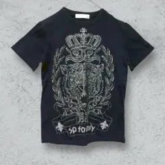 SP JUNIOR/Tシャツ/トラ柄/タイガー/派手/ブラック/ラインストーン