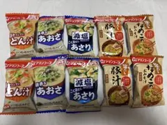 アマノフーズ いつものおみそ汁 10食　とん汁 あおさ あさり 豚汁 なめこのサムネイル