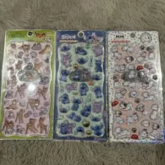 ディズニー プチドロップステッカー 3種 スティッチ 101匹わんちゃん バンビのサムネイル