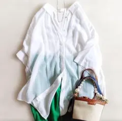 美品✨トゥモローランド MACPHEE コットンシアーオーバーシャツ ホワイトのサムネイル
