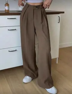 ブラウン グレー スラックス JP-L(L)