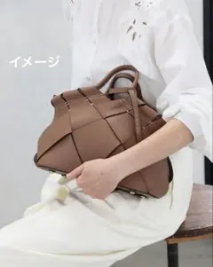 タグ付き】mica della valle レザーメッシュバッグ シナモン - メルカリ