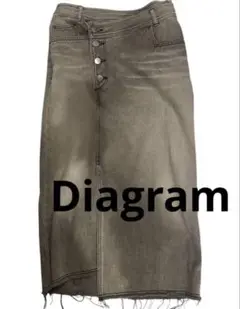 ダイアグラム　ロングスカート　Diagramデニムスカート　グレー