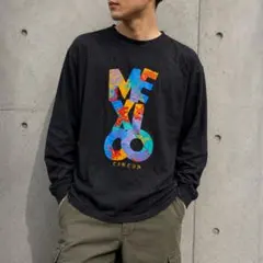 Tropical Relax カンクン ロンT 黒 M Y2K古着 海外輸入品