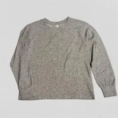 ソフトニットパフスリーブクルーネックT （長袖） 32 ベージュ　ブラウン Ｌ