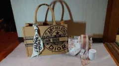 ＤＩＯＲブックトート　ジュートキャンバス　ミディアムサイズ 他diorミツッア等