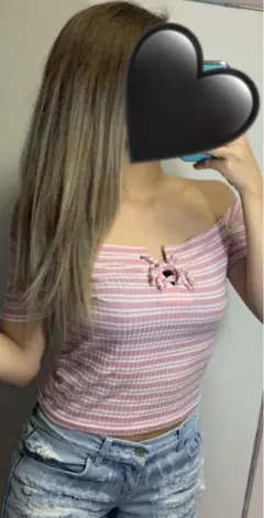胸元レースアップ 編み上げ トップス オフショル セクシーのサムネイル