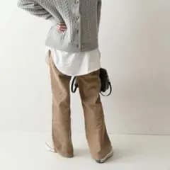 フレームワーク◎コーデュロイフレアパンツ　ベージュ系　ボトムス