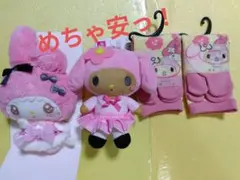 大人気！マイメロディぬいぐるみ＆健康くつした(23〜25cm)4点セット