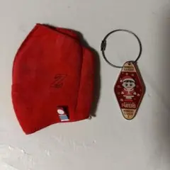 ももクロ　ももクリグッズ　夏菜子キーホルダー& 今治産タオルマスク レッド