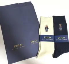 新品◆Ralph Laurenポロベア2足セット 25-27cmギフト袋2枚付き
