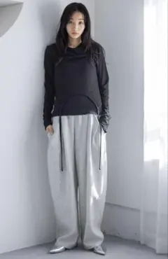 LOWRYSFARM スウェットパンツ　カットイージーコクーンパンツ