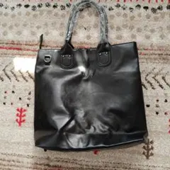 黒トートバッグ 取り外し可能ストラップ付き