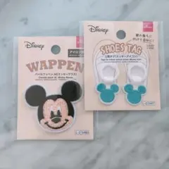 ★ディズニー ミッキーマウス パイルワッペン＆シューズタグ 上靴タグ★新品