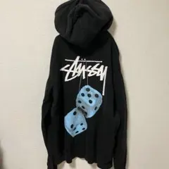 Stussy サイコロロゴ 黒パーカー STUSSY ステューシー ROLL DICE パーカー ブラック XL ダイス