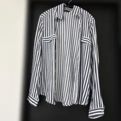 ZARA BASIC/ストライプ長袖シャツ/サイズM