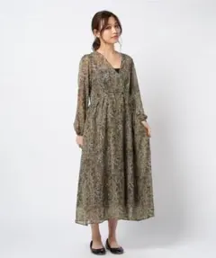 値下げ　Cepo ワンピース　花柄　カシュクール　春　裏地あり　ワンピ　秋