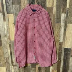 チェック レッド アメカジ M メンズ シャツ USA古着 90s 長袖