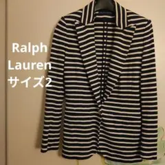 RALPH LAUREN ボーダー テーラードジャケット サイズ２綿100%