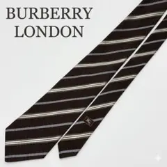 【極美品】バーバリーロンドン　ブランド　ネクタイ　シルク　ブラック　ストライプ BURBERRY バーバリーロンドン ネクタイ ストライプ柄 シルク - メルカリ