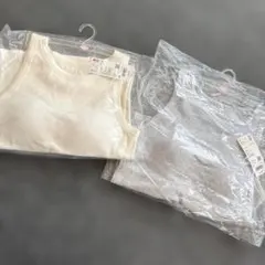 ユニクロ　アメリカスリーブ　ホワイト・グレー ブラタンクトップ 2色 M