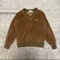 00's vintage ベルベットVネックトレーナーアーカイブ　グランジ