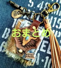 デニムリメイク☆キーホルダー•バッグチャーム☆バッファロー