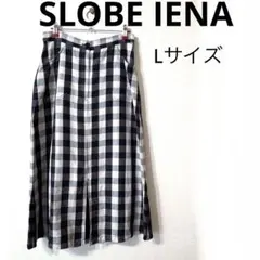 SLOBE IENA リネン混ギンガムチェックスカート サイズ40/L
