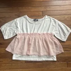 イーストボーイ　Tシャツ　ギャザー　ピンク　可愛いのサムネイル