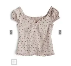 【グレイル】小花柄タックフリルトップス　S