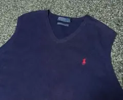Ralph Lauren ポロラルフローレン　ベスト　Vネック　ネイビー　XL