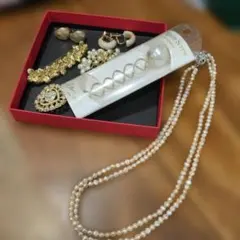 イヤリング　髪飾り　パールネックレス　セット