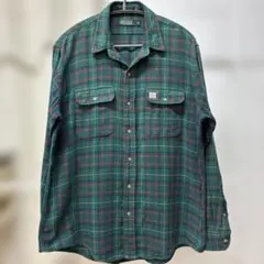 【希少】 RALPH LAUREN グリーンチェック ネルシャツ 緑タグ XL