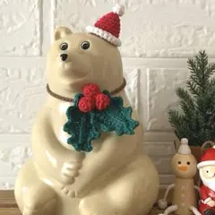 しろくま貯金箱用❁⃘*.゜ヒイラギチョーカー&とんがり帽子2点セット