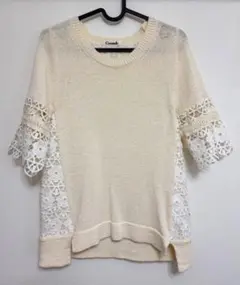 【お値下げしました！】Coomb トップス　サマーニット　ホワイト系　38