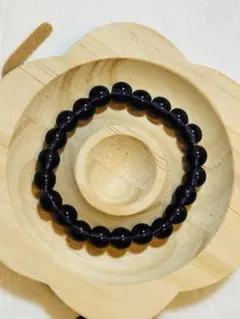 紫色の天然石風ビーズブレスレット