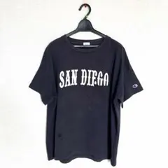 チャンピオン カレッジロゴ ポケットTシャツ 濃紺 M SAN DIEGO