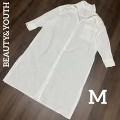 BEAUTY&YOUTH 長袖 シャツワンピース　白　M