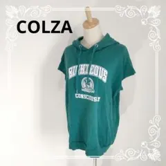 a1094 COLZA コルザ　グリーン フード付きパーカー L かわいい