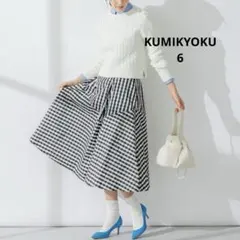 新品！大きいサイズ クミキョク ハイカウントタフタスカート黒(23区自由区ICB