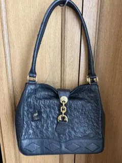 オーストリッチ ハンドバッグ ブラック