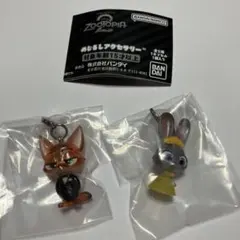 ズートピア2 めじるしアクセサリー ニック　ジュディ　2個セット　ガチャ