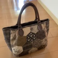 ハンドメイド キルティング ボストンバッグ 花柄 2点セットとボディ