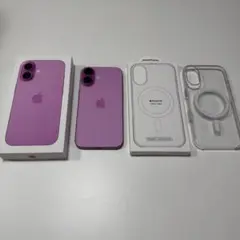 iPhone 16 pink 256GB 純正クリアケース　セット