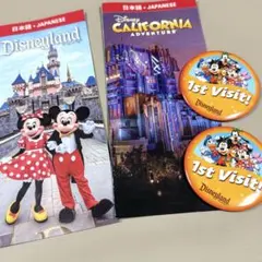 【最新版】カリフォルニアディズニー 日本語マップ&缶バッジセット