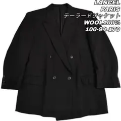 779 LANCEL ランセル ダブルテーラードジャケット ブラック ウール 黒