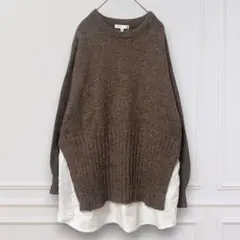 【ザショップティーケー】ドッキングニット 切替 レイヤード M