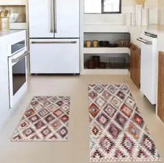 マット 2枚セット C オルテガ 北欧 キッチン 台所 玄関 バス 滑り止め