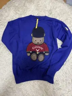 Callaway 紫　長袖セーター キャラクター刺繍
